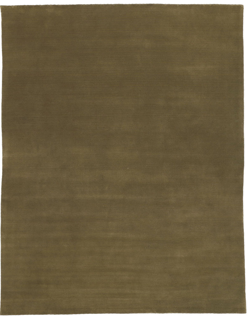 9 x 12 Solid Olive Green Modern Rug 31000