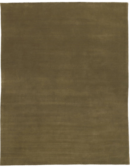 9 x 12 Solid Olive Green Modern Rug 31000