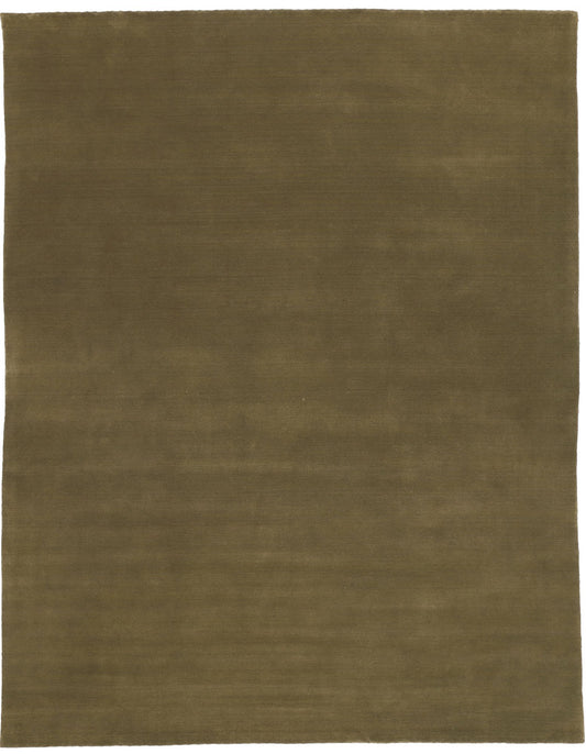 9 x 12 Solid Olive Green Modern Rug 31000