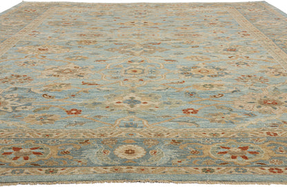 12 x 16 Modern Sky Blue Persian Sultanabad Rug 61294