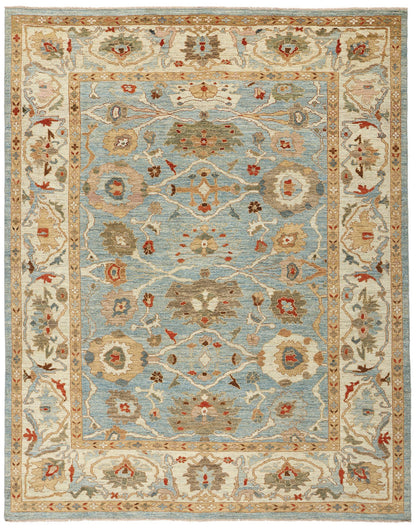 9 x 11 Modern Sky Blue Persian Sultanabad Rug 61283