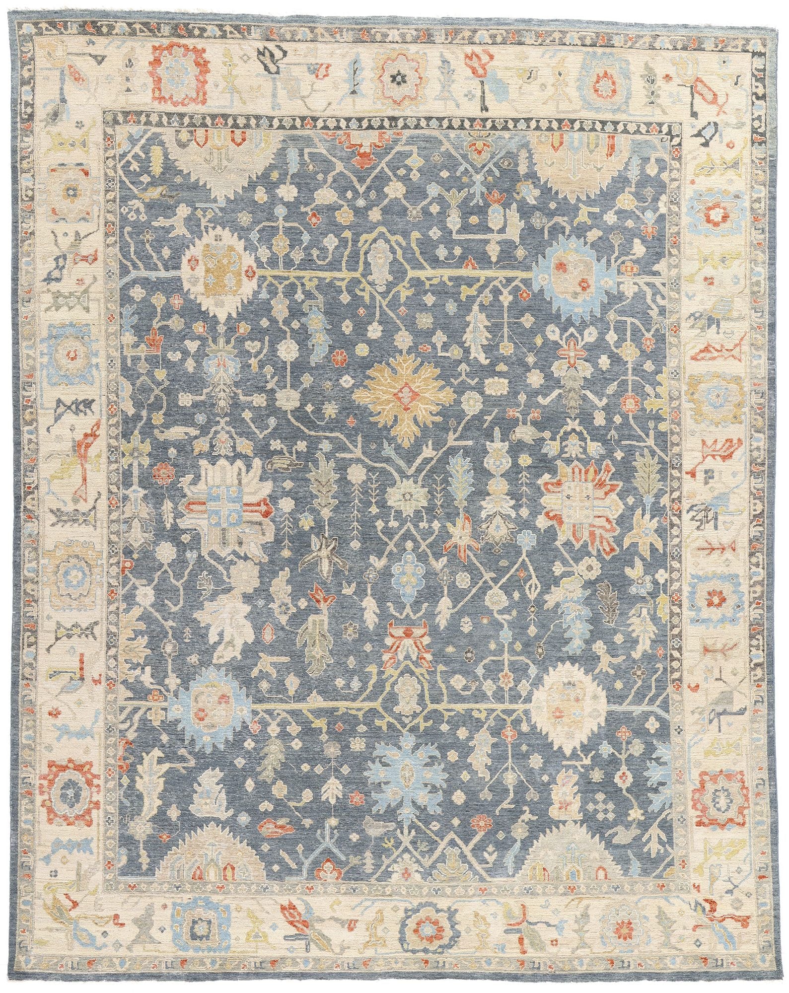 8 x 10 Modern Slate Blue Oushak Rug 31062