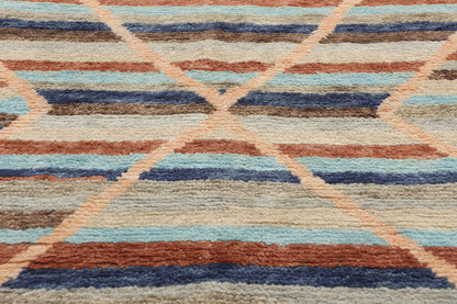 9 x 12 Modern Striped Tribal Moroccan Rug 31294