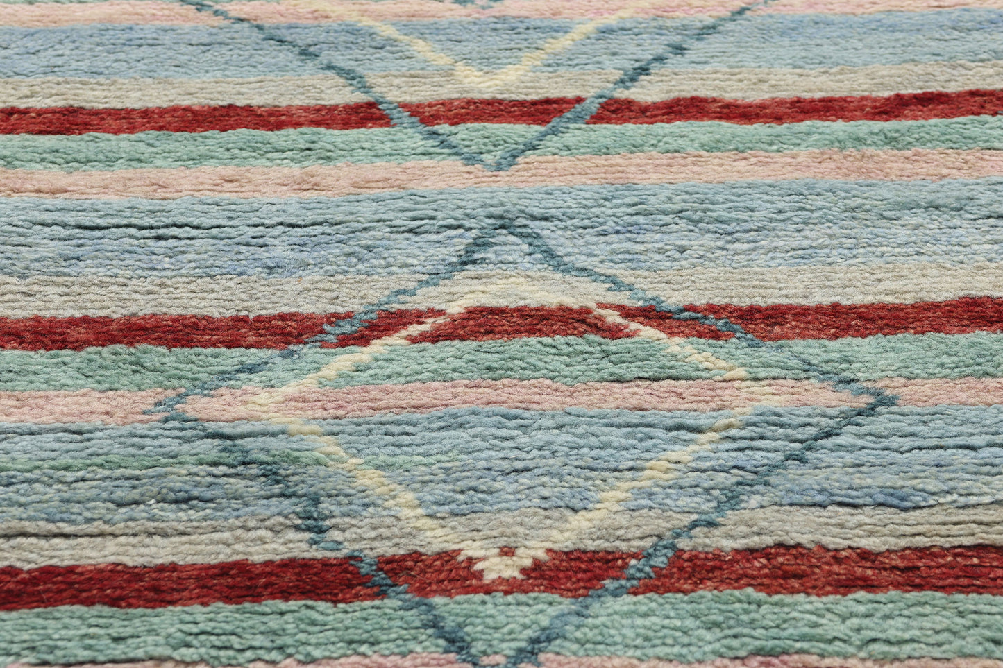 9 x 8 Modern Striped Tribal Moroccan Rug 31221