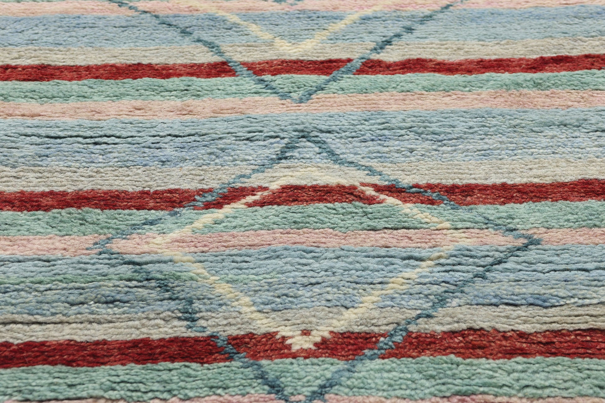9 x 8 Modern Striped Tribal Moroccan Rug 31221