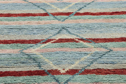 9 x 8 Modern Striped Tribal Moroccan Rug 31221