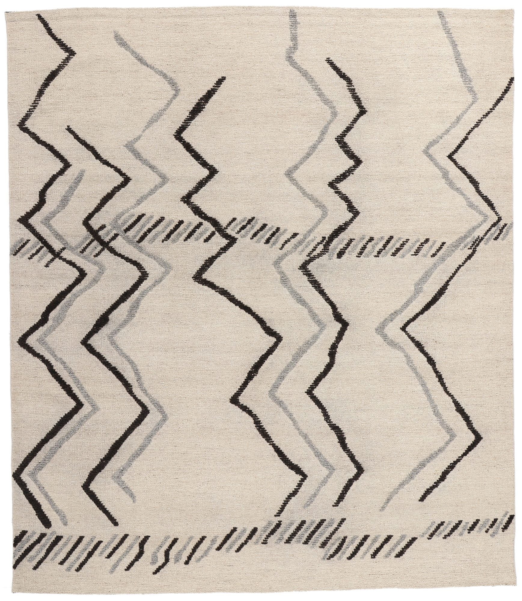 9 x 10 Modern Tribal Moroccan High-Low Rug 31254