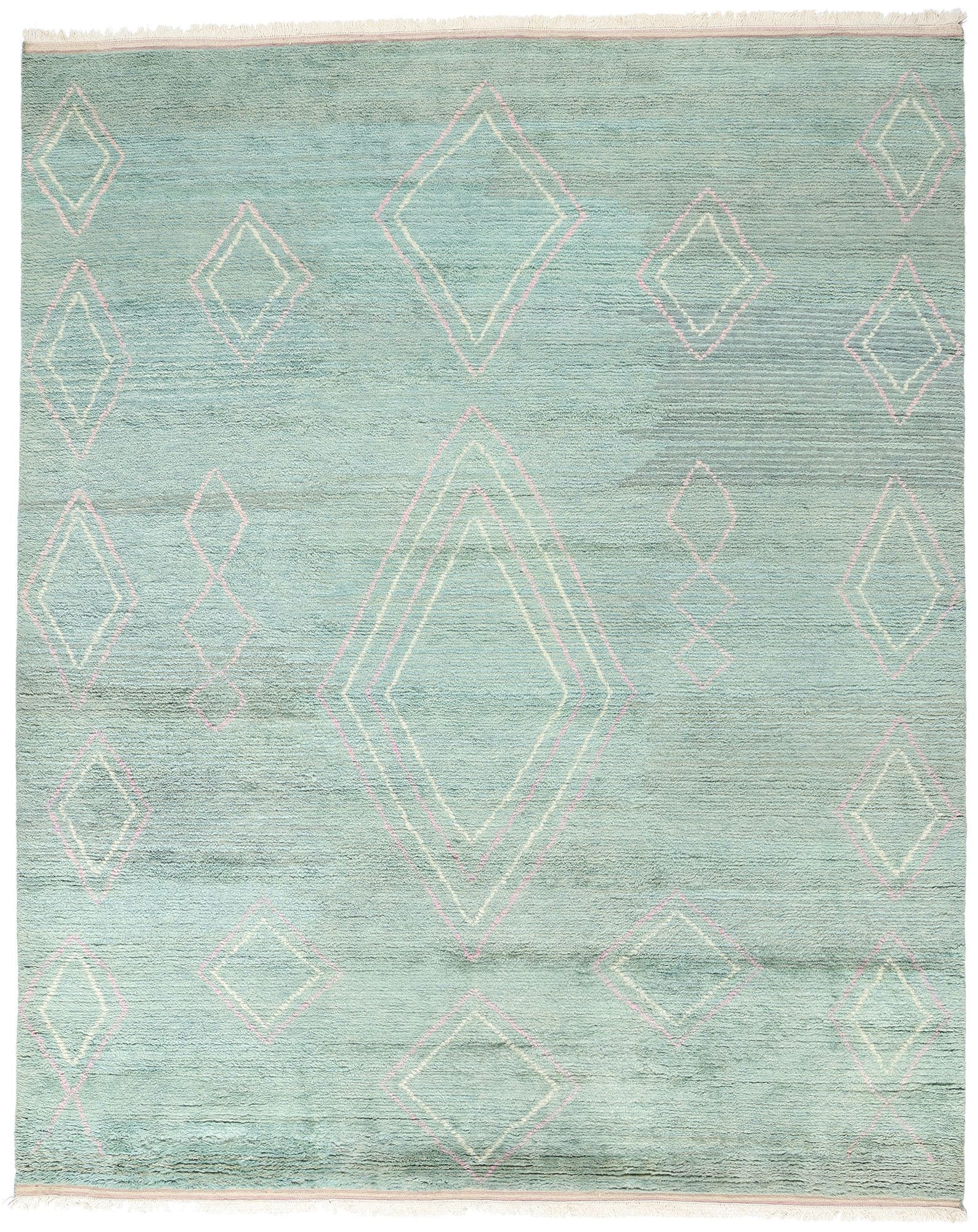 9 x 12 Modern Tribal Light Teal Moroccan Rug 31253