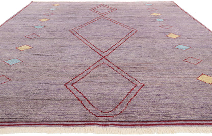 9 x 12 Modern Tribal Purple Moroccan Rug 31080