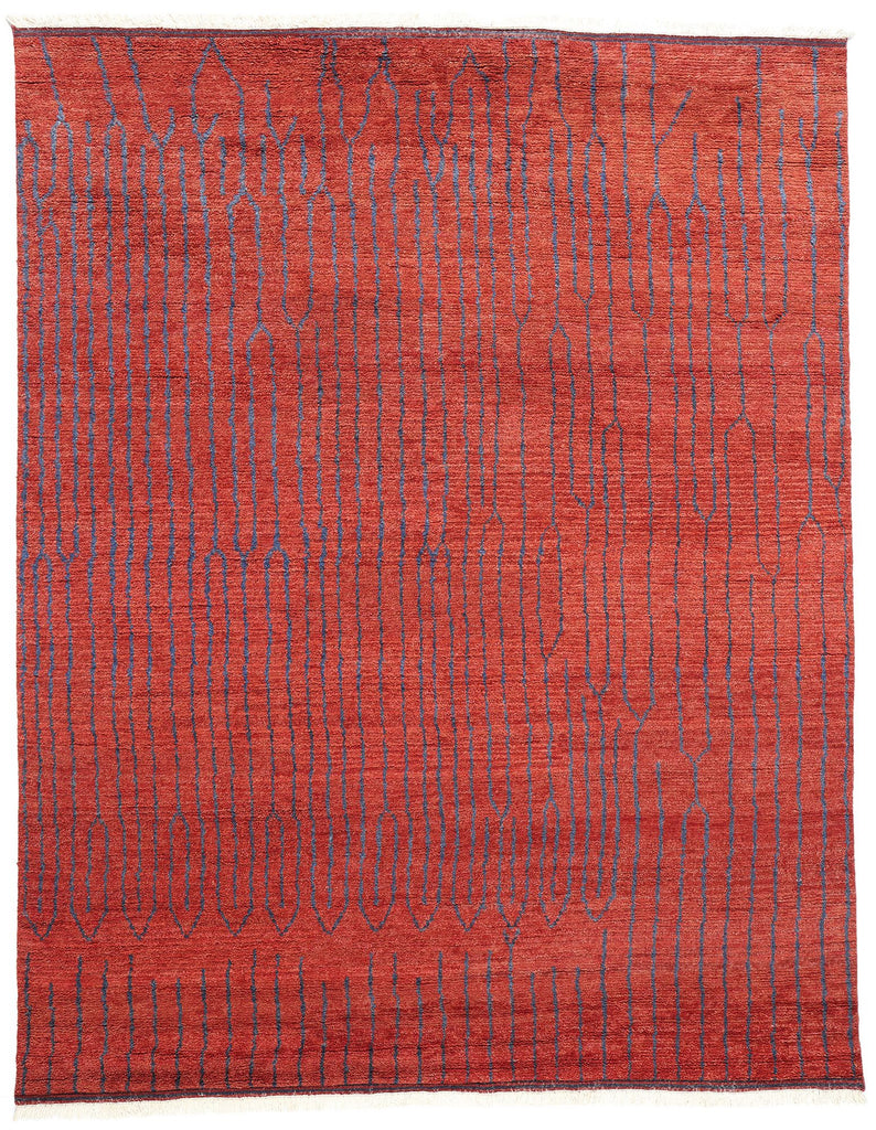 9 x 12 Crimson Enchantment Abstract Moroccan Rug 31295