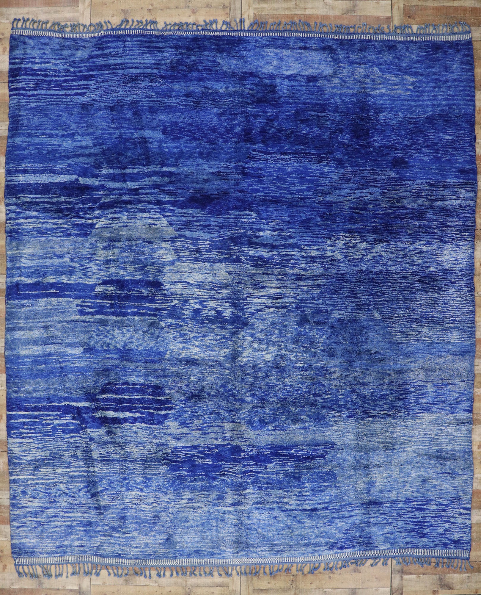 12 x 14 Modern Blue Beni Mrirt Moroccan Rug 21168