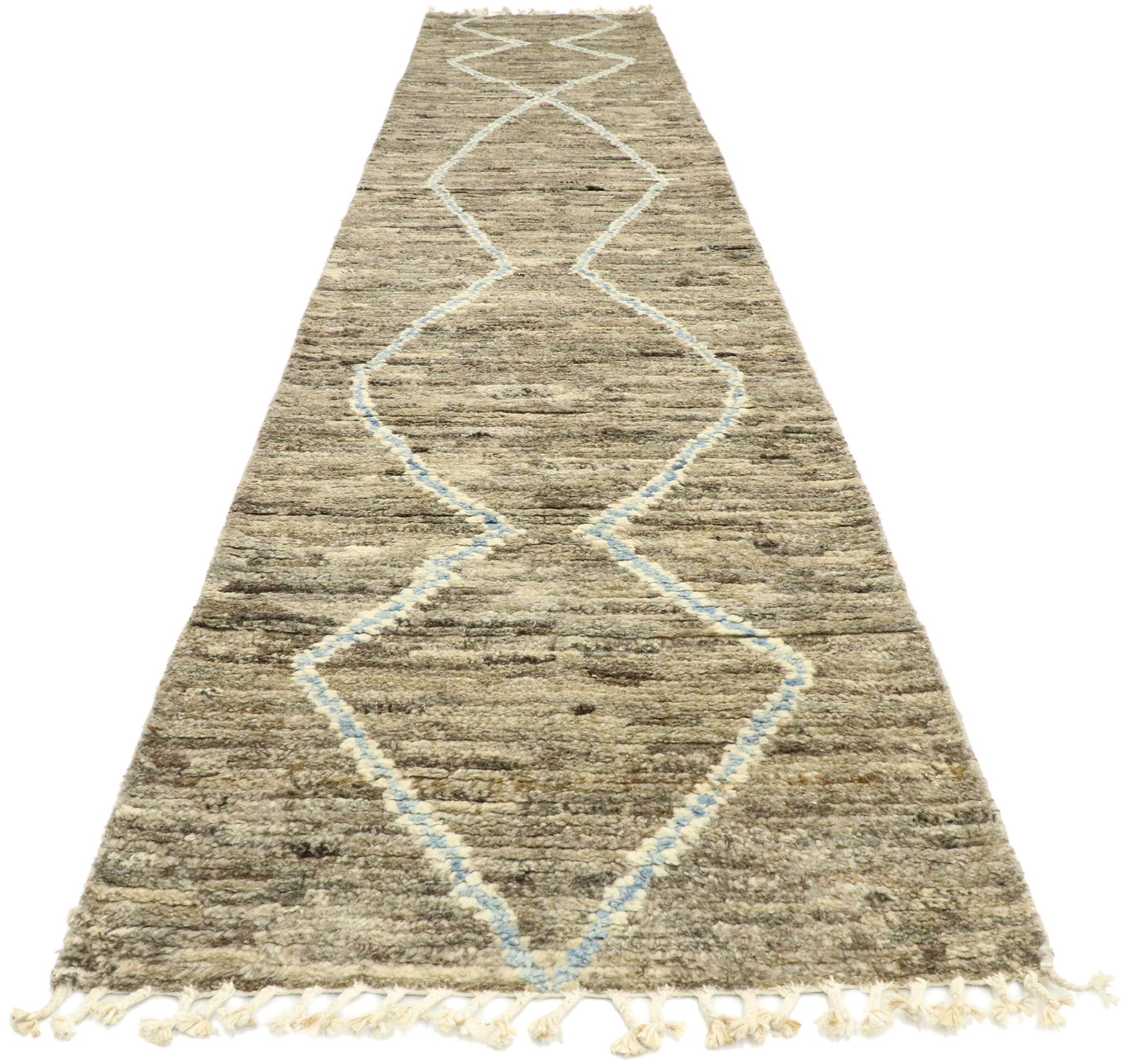 3 x 13 Earth-Tone Moroccan Rug 80617