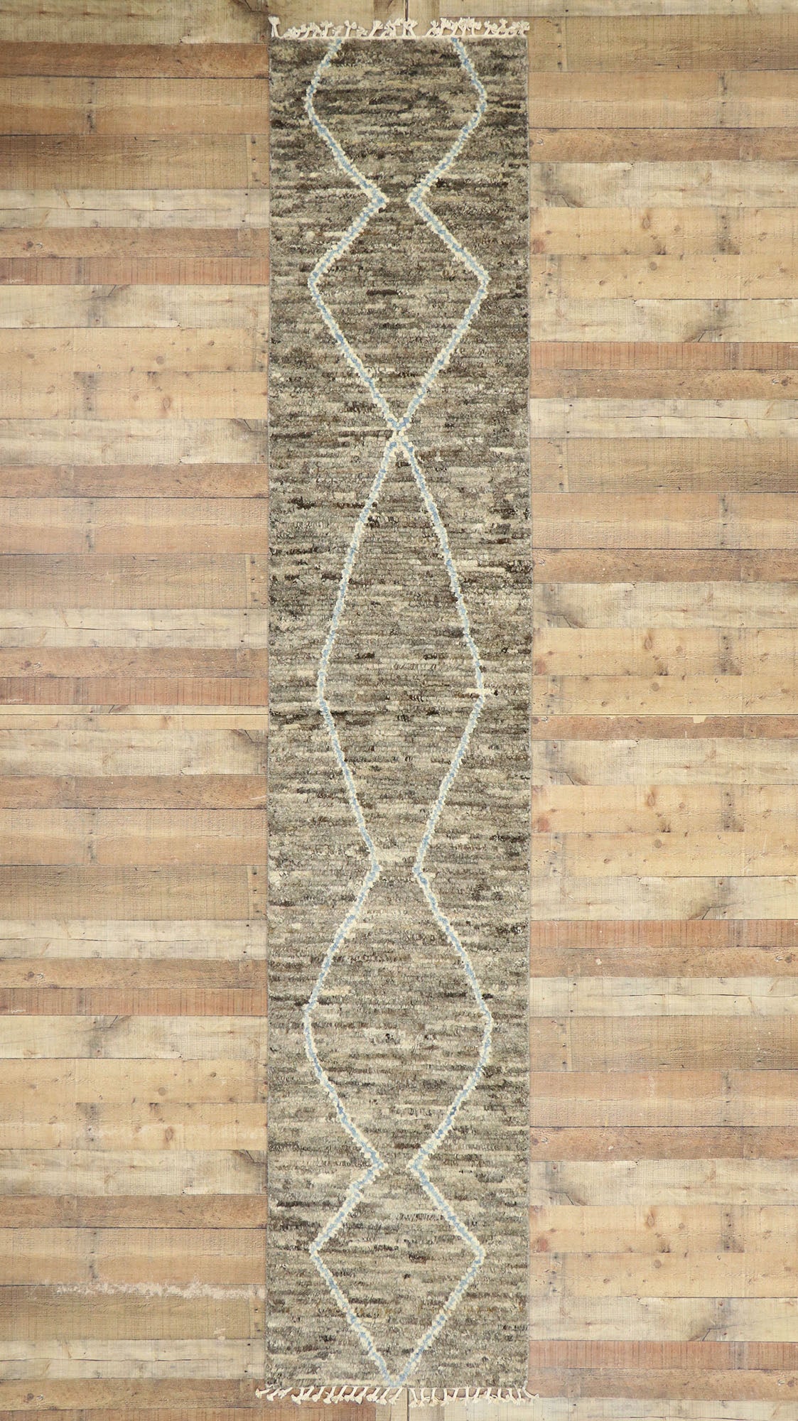 3 x 13 Earth-Tone Moroccan Rug 80617