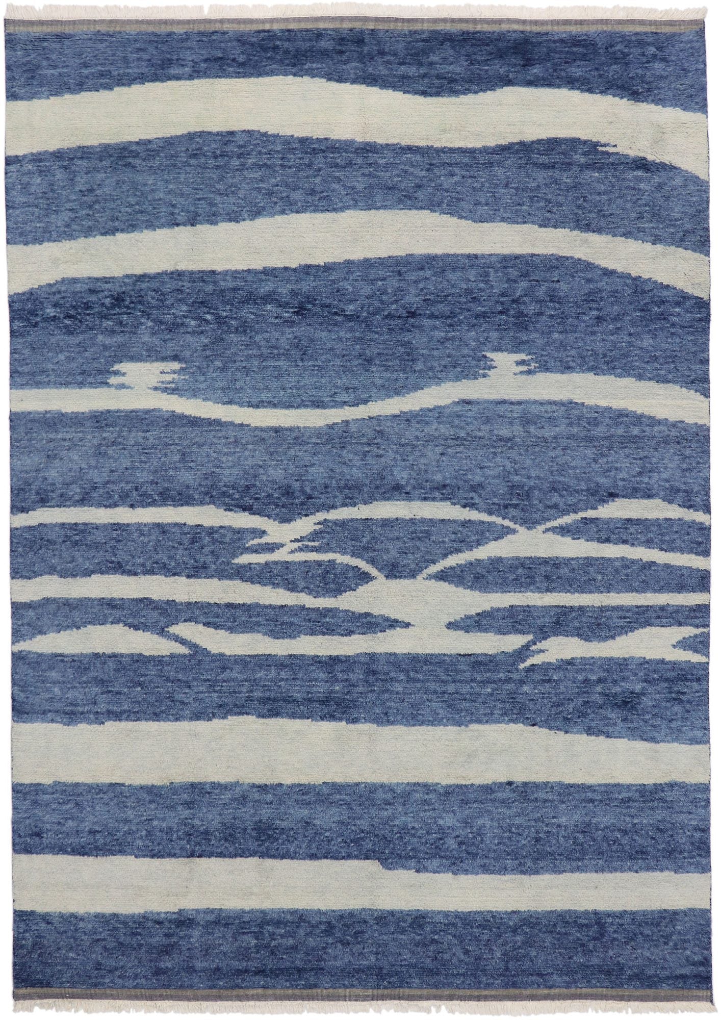 9 x 13 Blue Abstract Moroccan Rug 30542