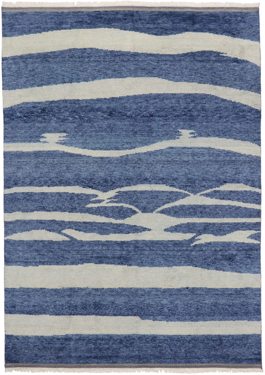 9 x 13 Blue Abstract Moroccan Rug 30542