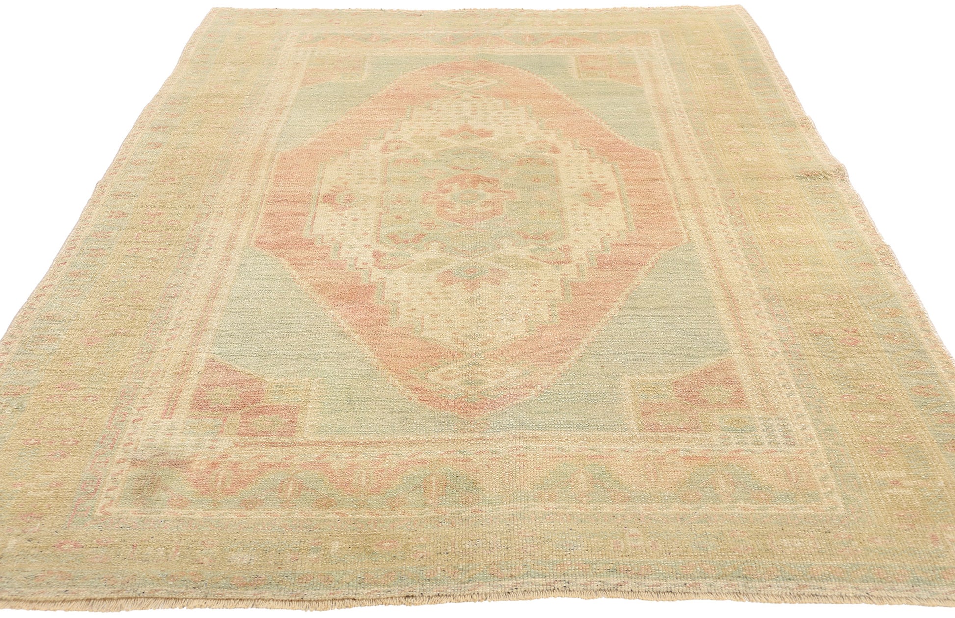 4 x 7 Vintage Turkish Oushak Rug 53701