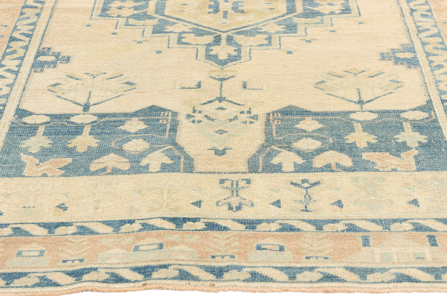 4 x 7 Vintage Muted Turkish Oushak Rug 52956