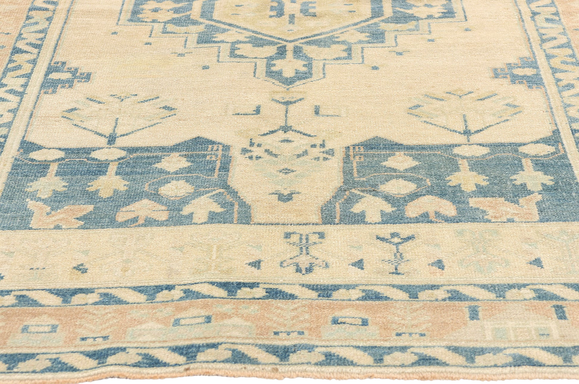4 x 7 Vintage Muted Turkish Oushak Rug 52956