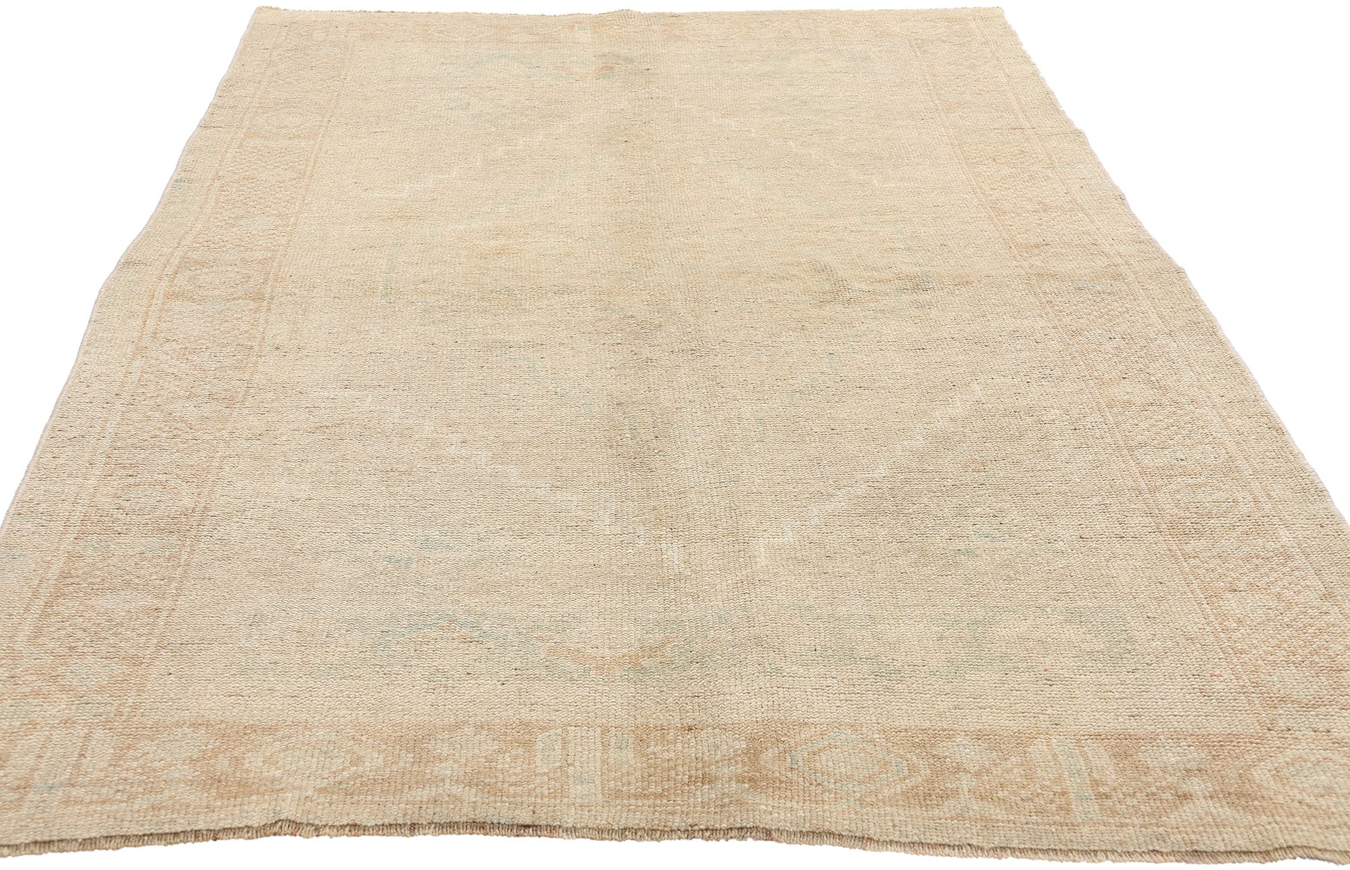 4 x 7 Vintage Muted Turkish Oushak Rug 53690