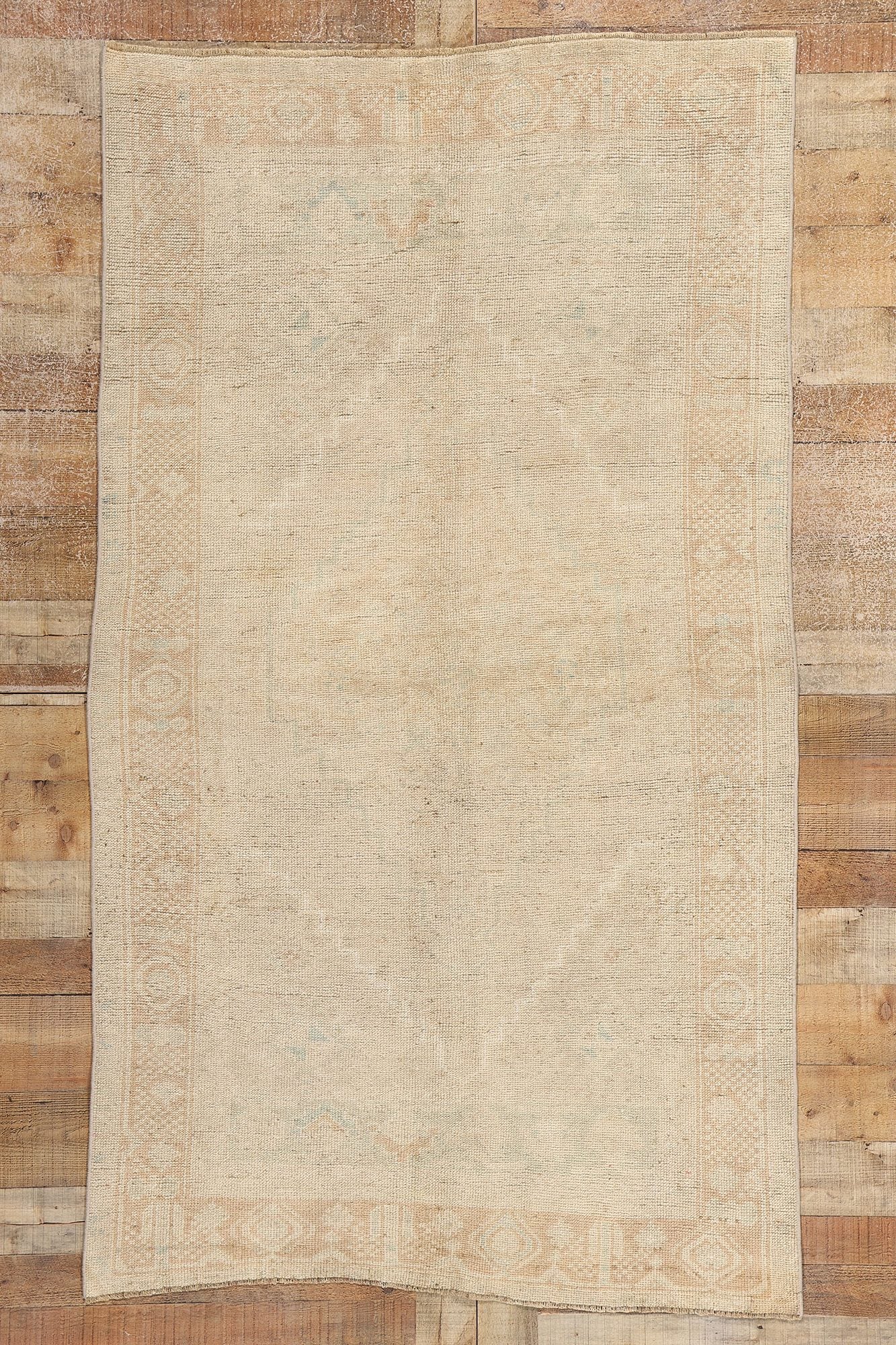 4 x 7 Vintage Muted Turkish Oushak Rug 53690