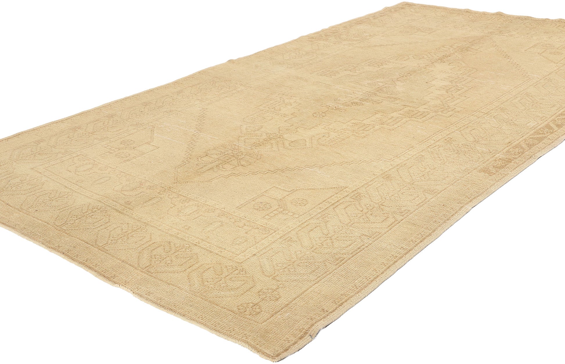 4 x 8 Vintage Muted Turkish Oushak Rug 52184