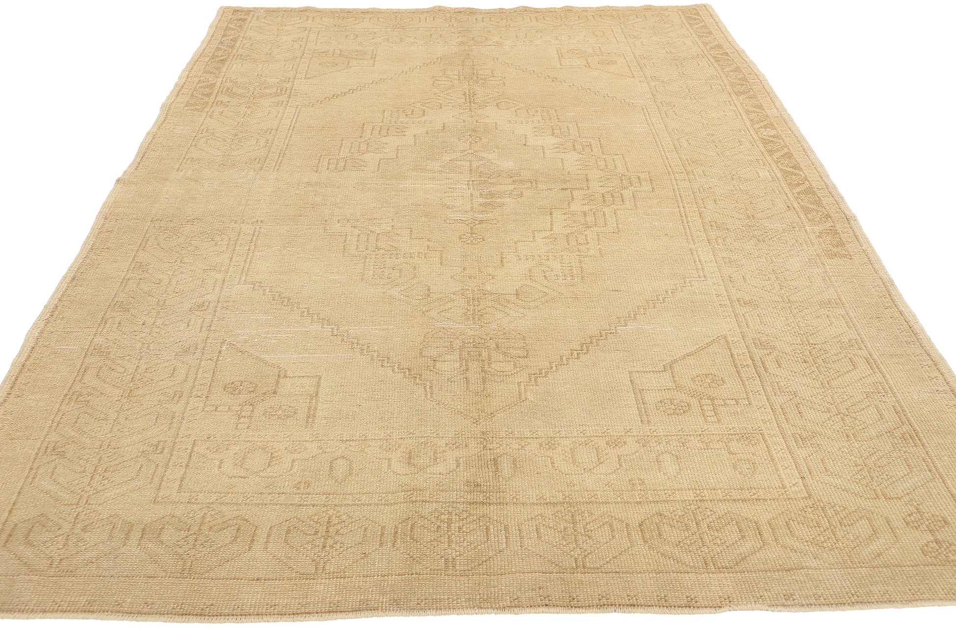 4 x 8 Vintage Muted Turkish Oushak Rug 52184