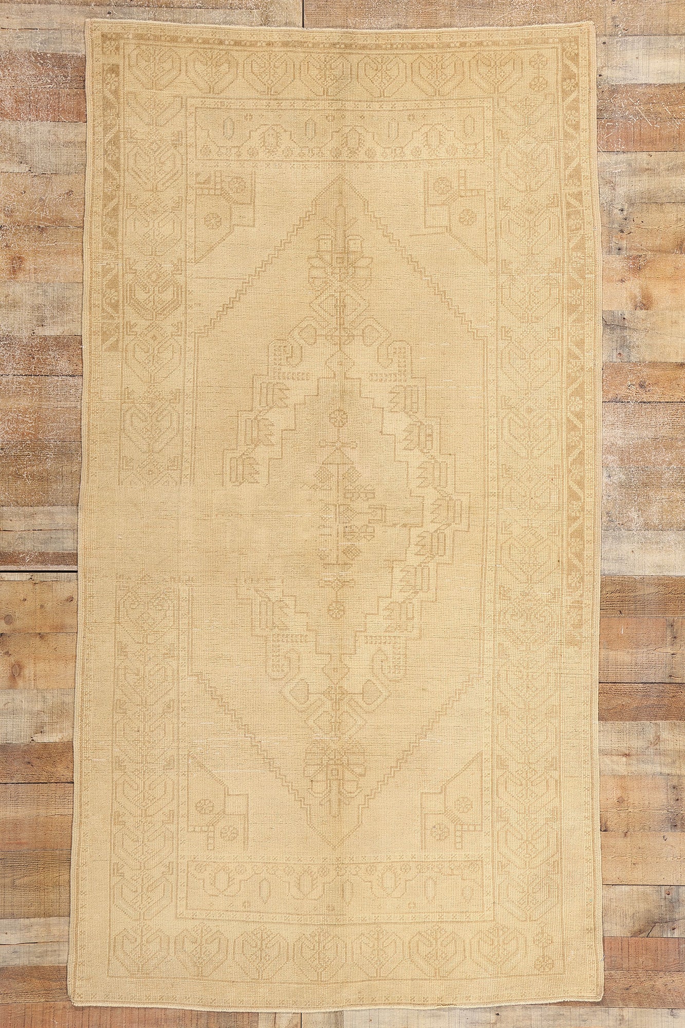 4 x 8 Vintage Muted Turkish Oushak Rug 52184