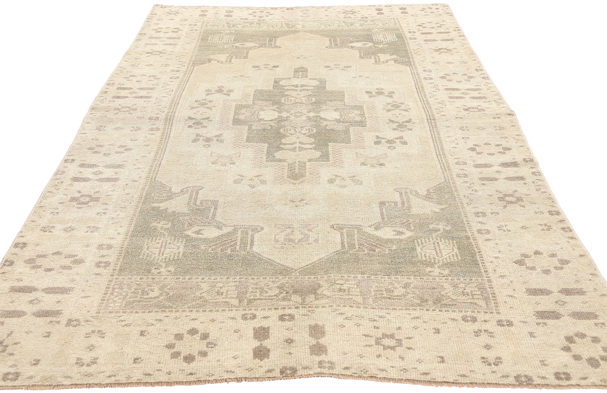 4 x 8 Vintage Turkish Oushak Rug 53676