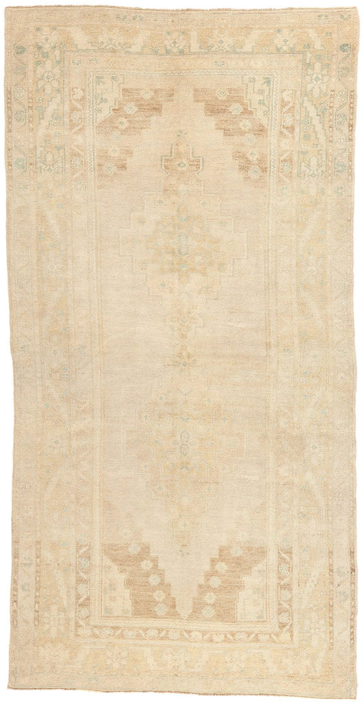 4 x 9 Vintage Muted Turkish Oushak Rug 53688