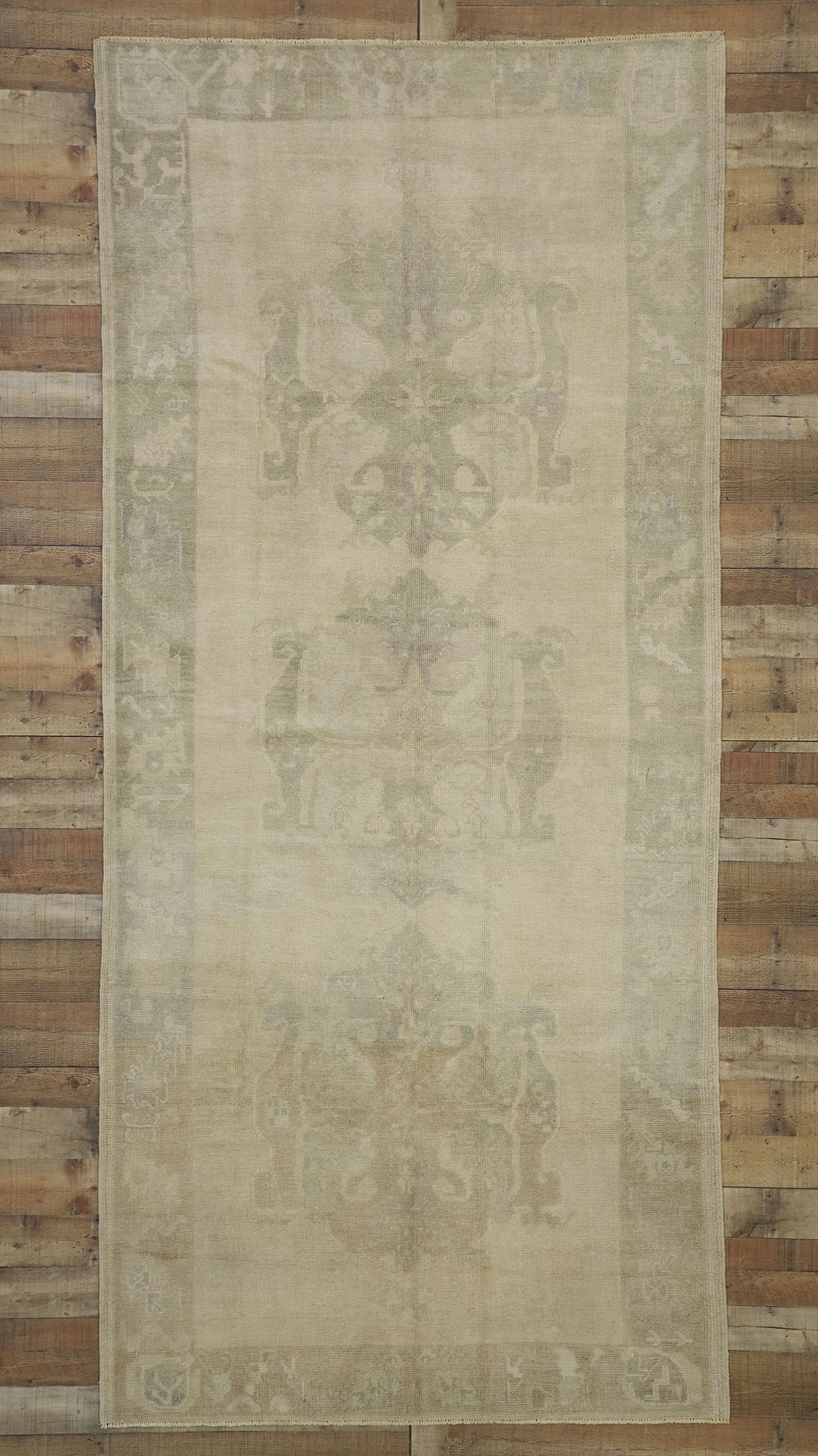 5 x 11 Vintage Turkish Oushak Rug 52480