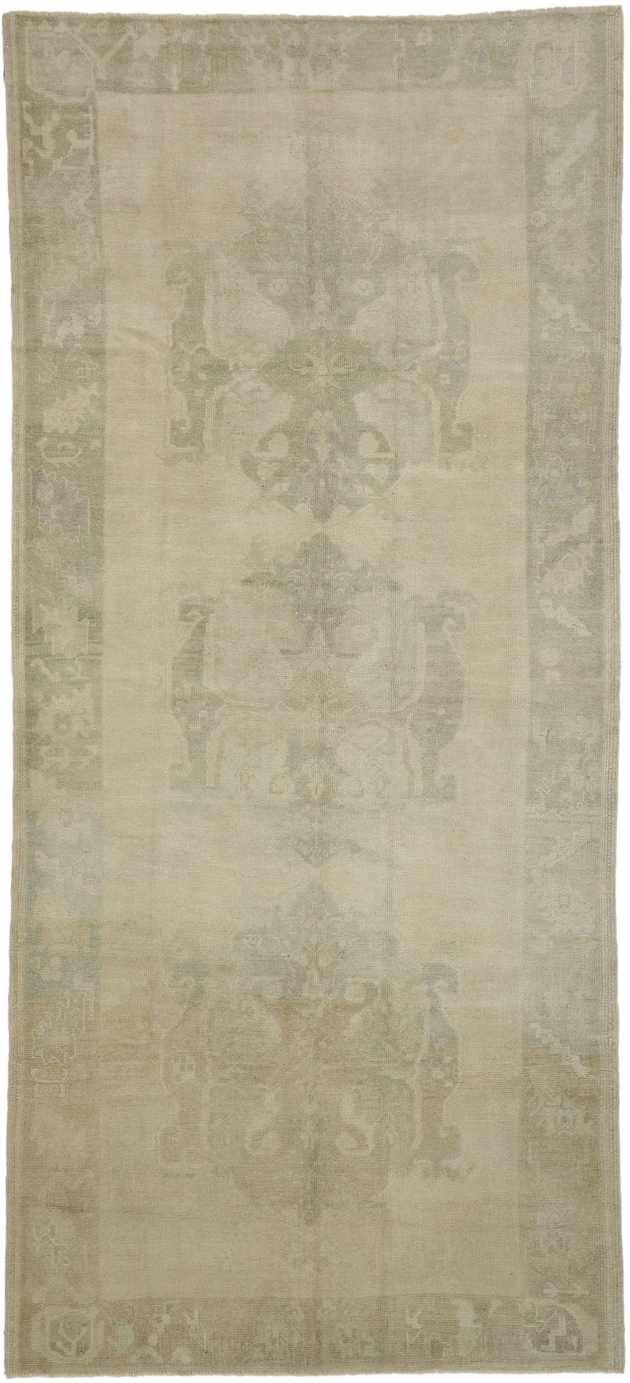 5 x 11 Vintage Turkish Oushak Rug 52480