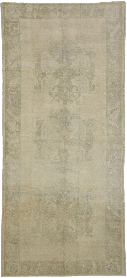 5 x 11 Vintage Turkish Oushak Rug 52480