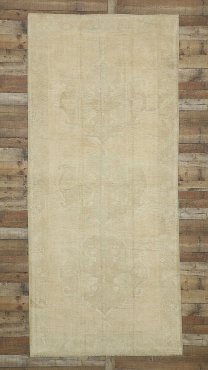 5 x 11 Vintage Turkish Oushak Rug 52503