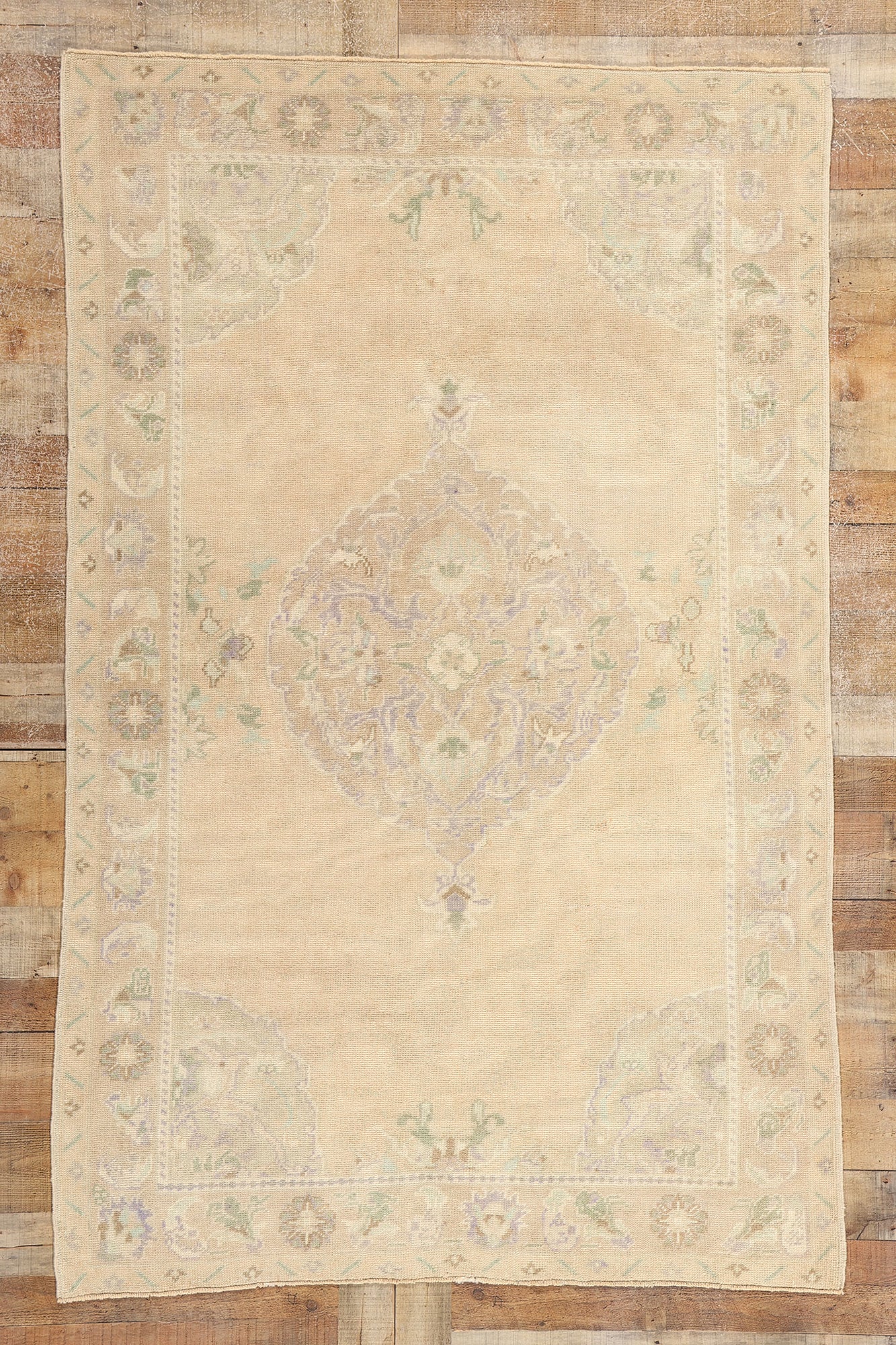 5 x 7 Vintage Muted Turkish Oushak Rug 52961
