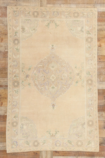 5 x 7 Vintage Muted Turkish Oushak Rug 52961