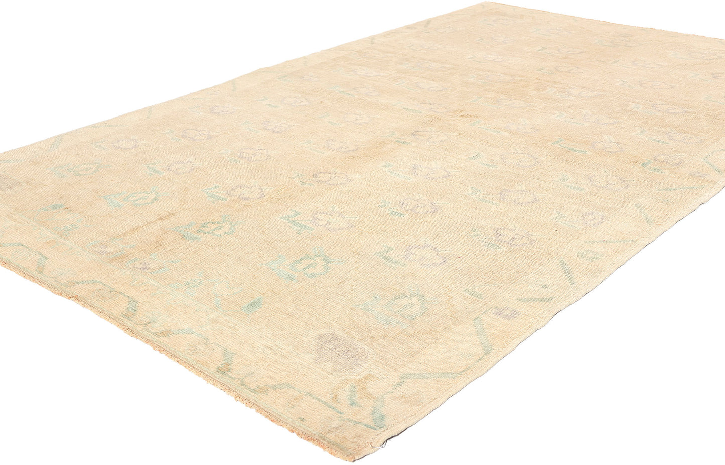 5 x 8 Vintage Muted Turkish Oushak Rug 53682