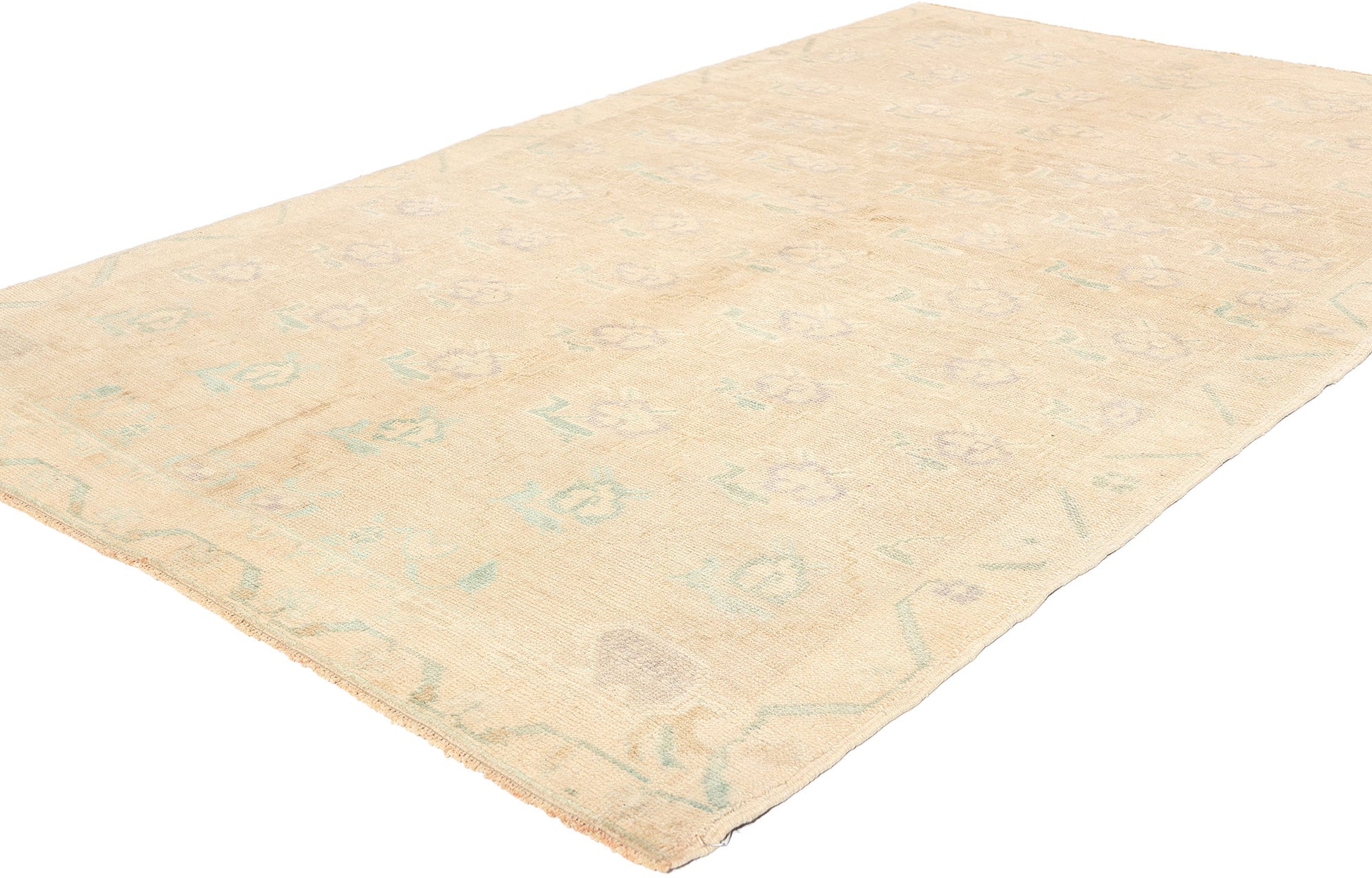 5 x 8 Vintage Muted Turkish Oushak Rug 53682
