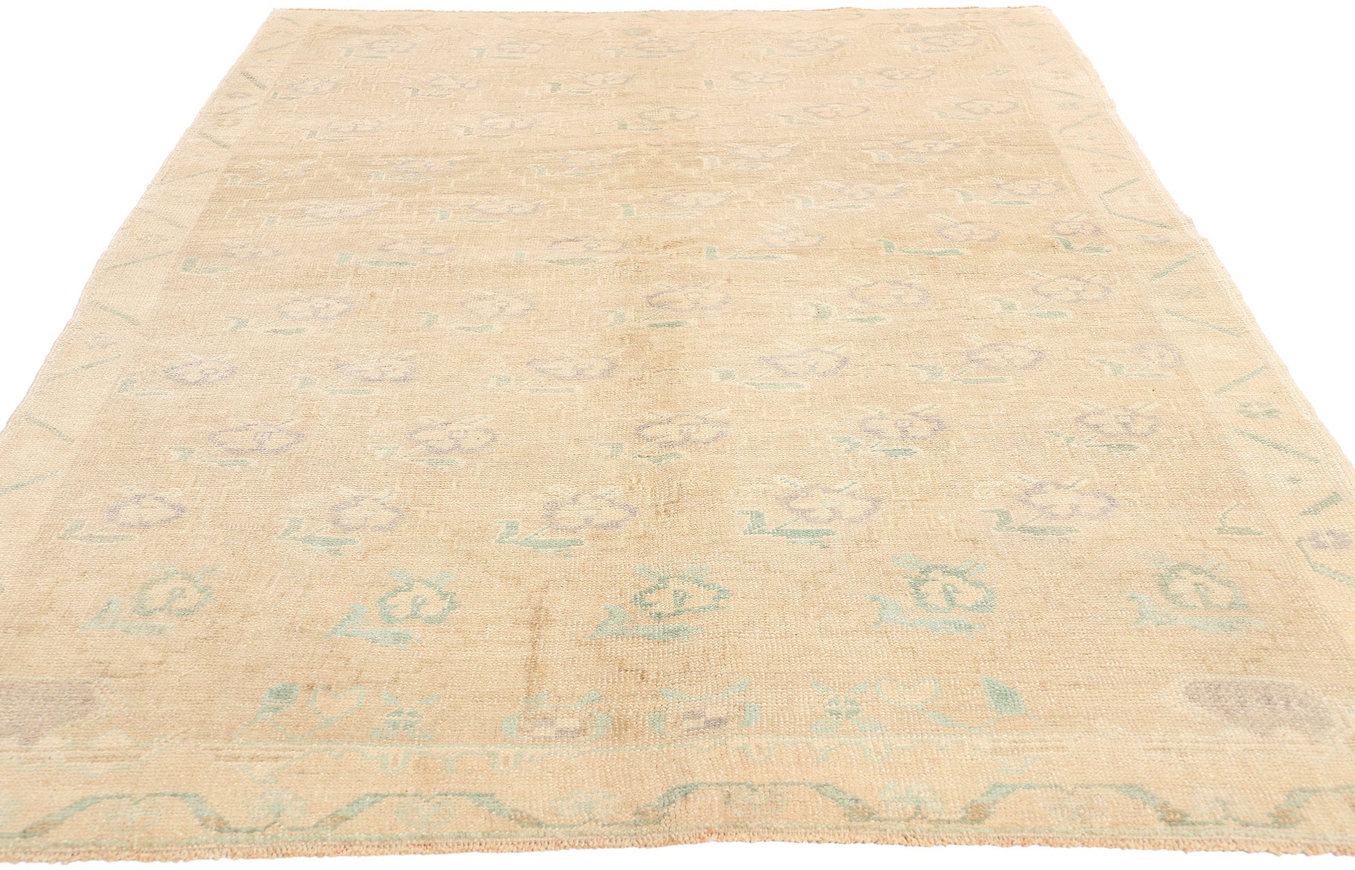 5 x 8 Vintage Muted Turkish Oushak Rug 53682