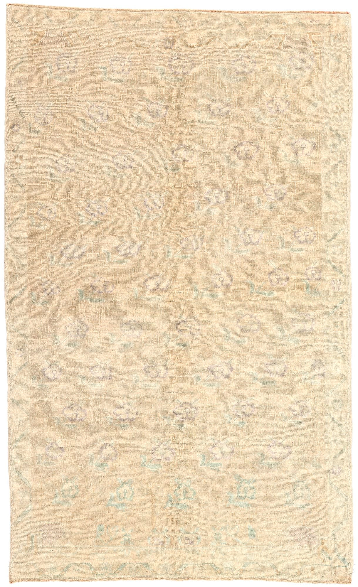 5 x 8 Vintage Muted Turkish Oushak Rug 53682