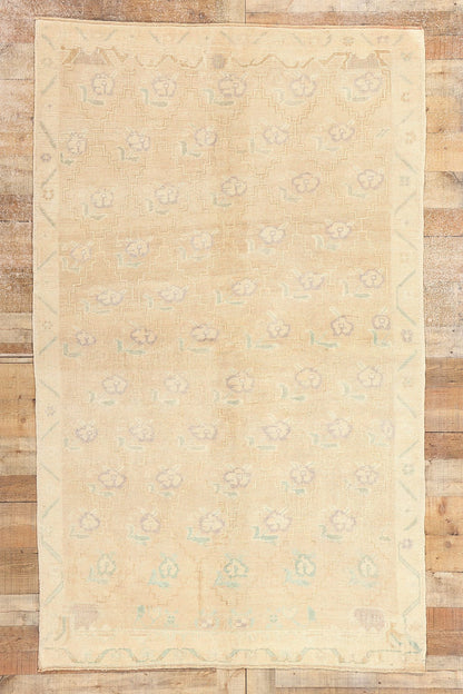 5 x 8 Vintage Muted Turkish Oushak Rug 53682