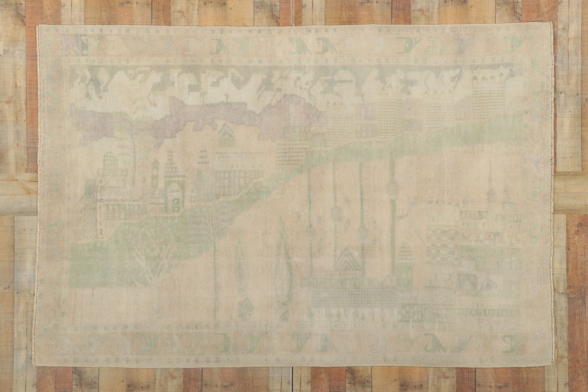 5 x 8 Vintage Turkish Oushak Rug 52470