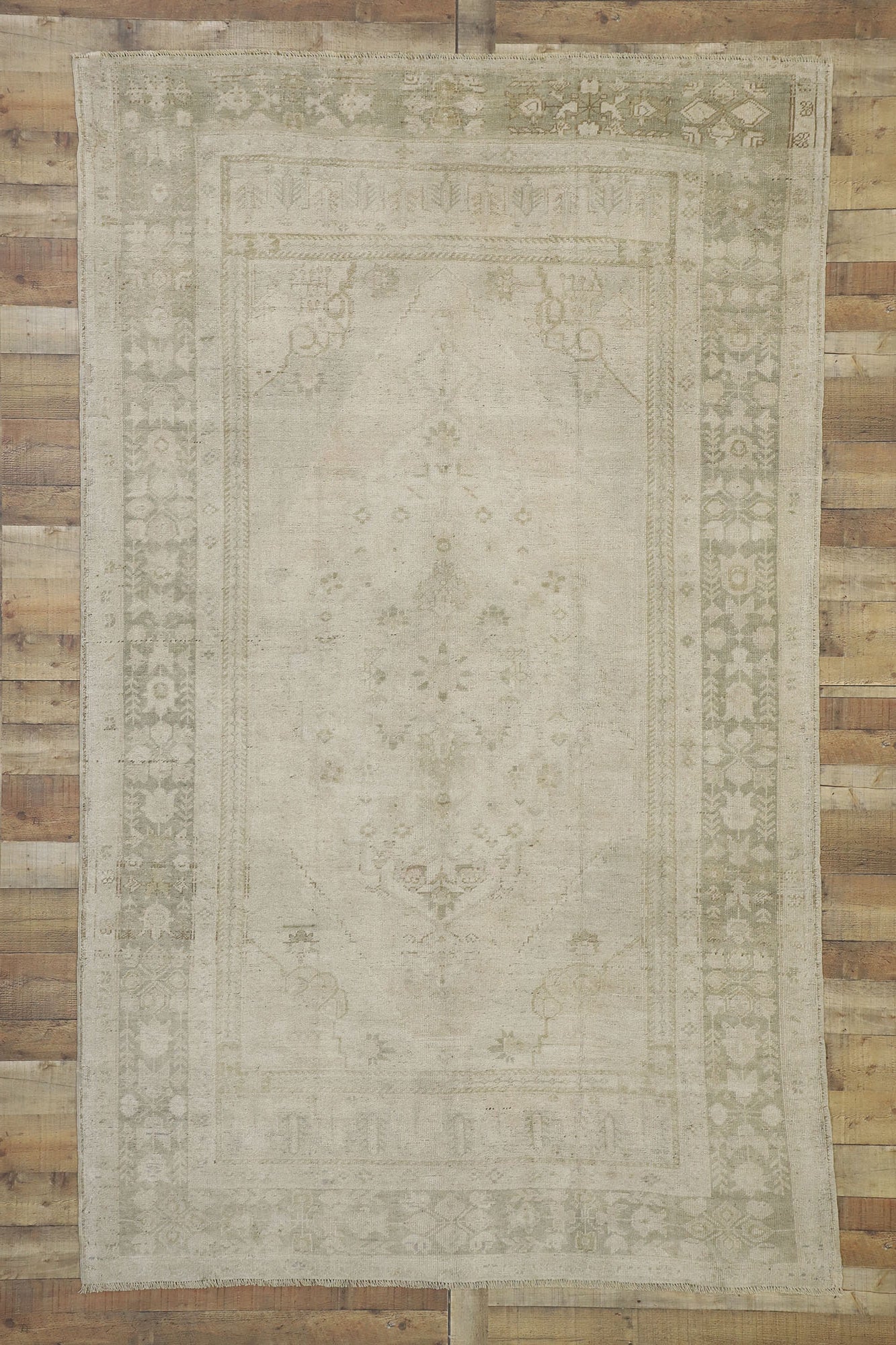 6 x 10 Vintage Turkish Oushak Rug 52462