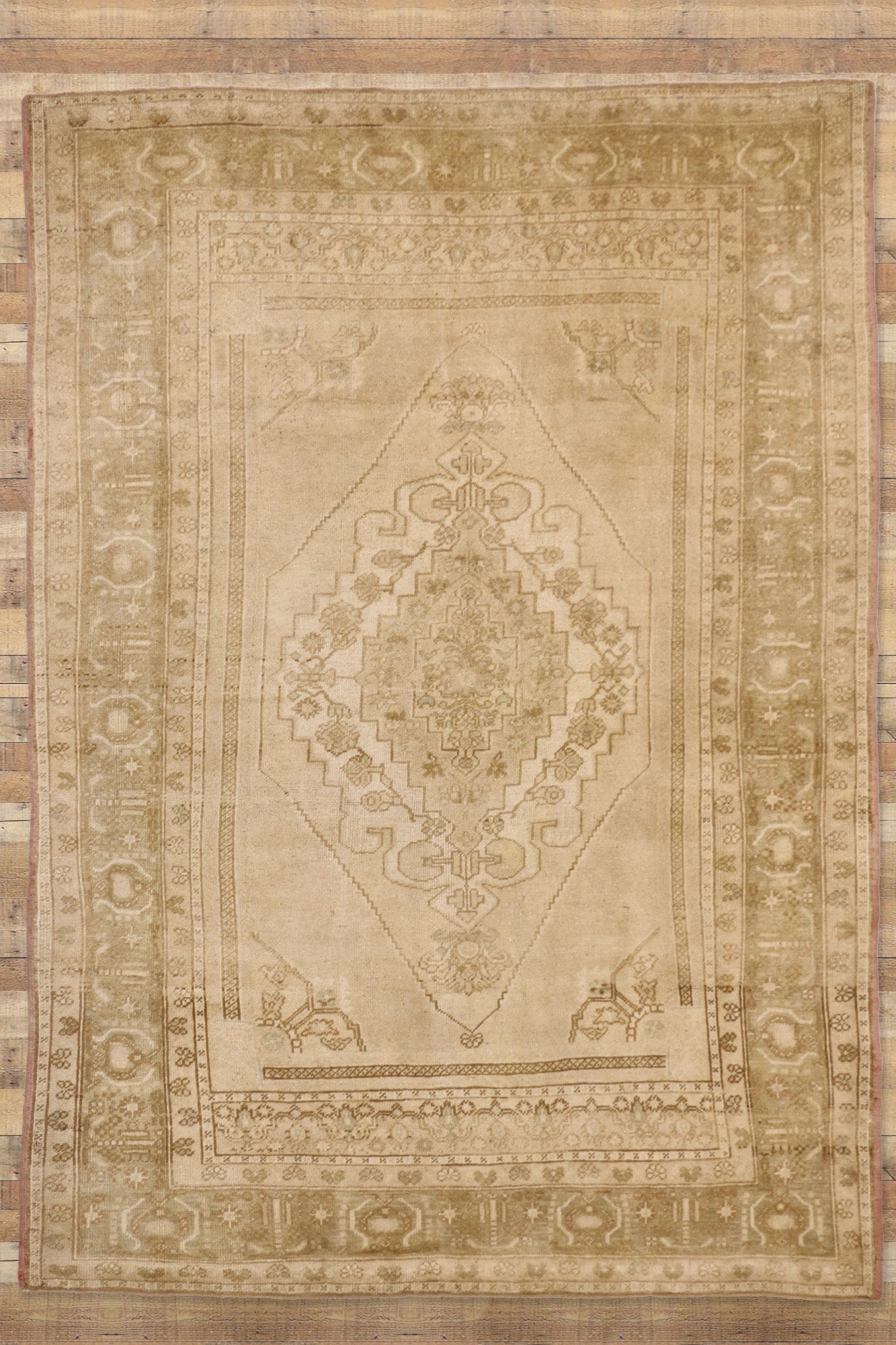 6 x 8 Vintage Turkish Oushak Rug 52182