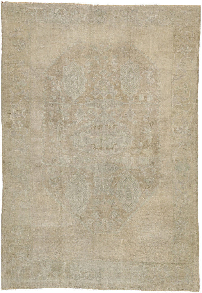 6 x 8 Vintage Turkish Oushak Rug 52457