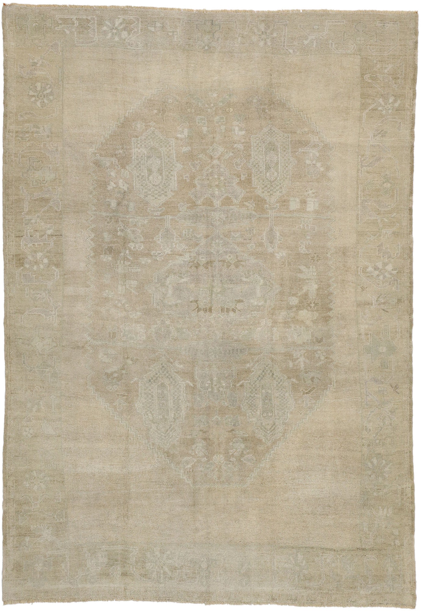 6 x 8 Vintage Turkish Oushak Rug 52457