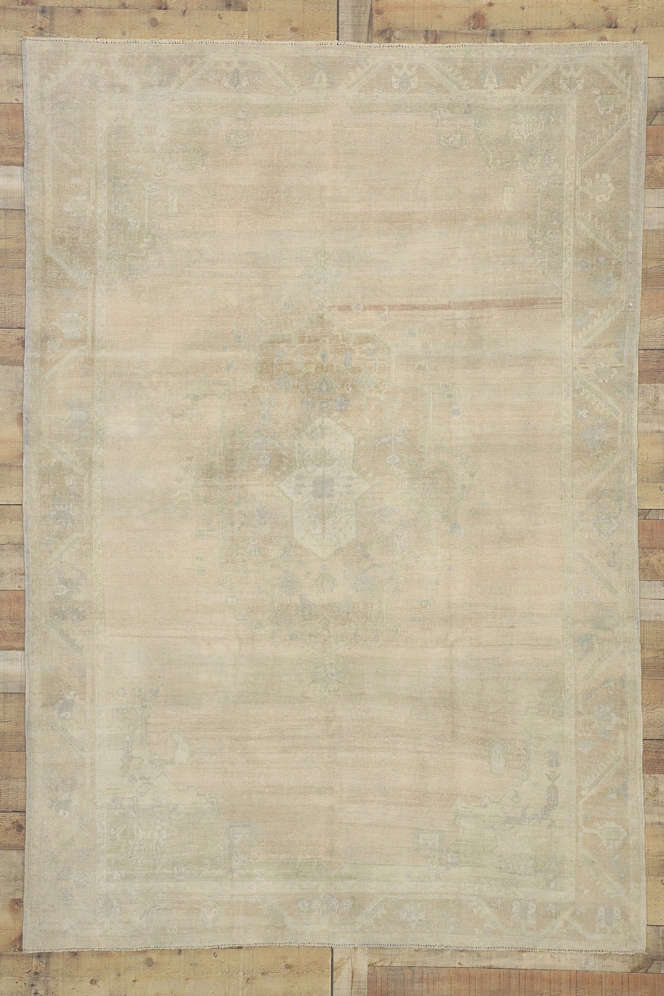 6 x 8 Vintage Turkish Oushak Rug 52458