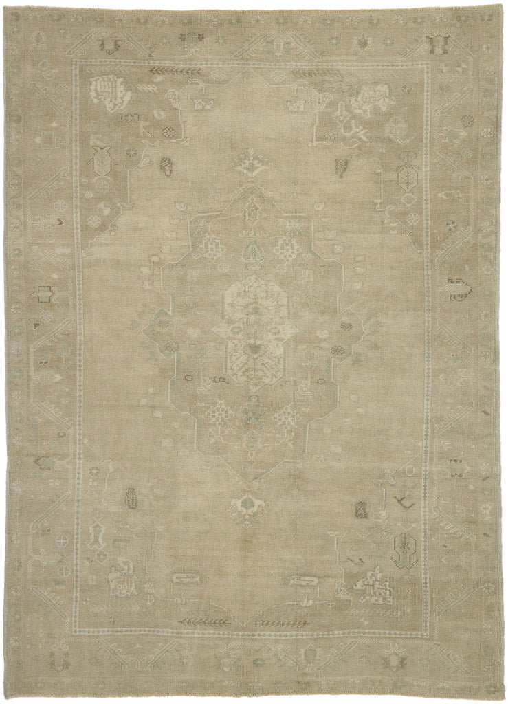 6 x 9 Vintage Neutral Turkish Oushak Rug 52486