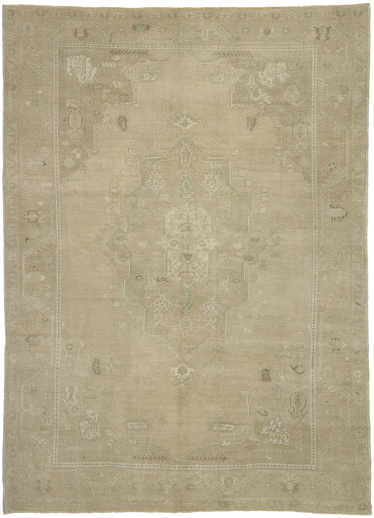 6 x 9 Vintage Neutral Turkish Oushak Rug 52486