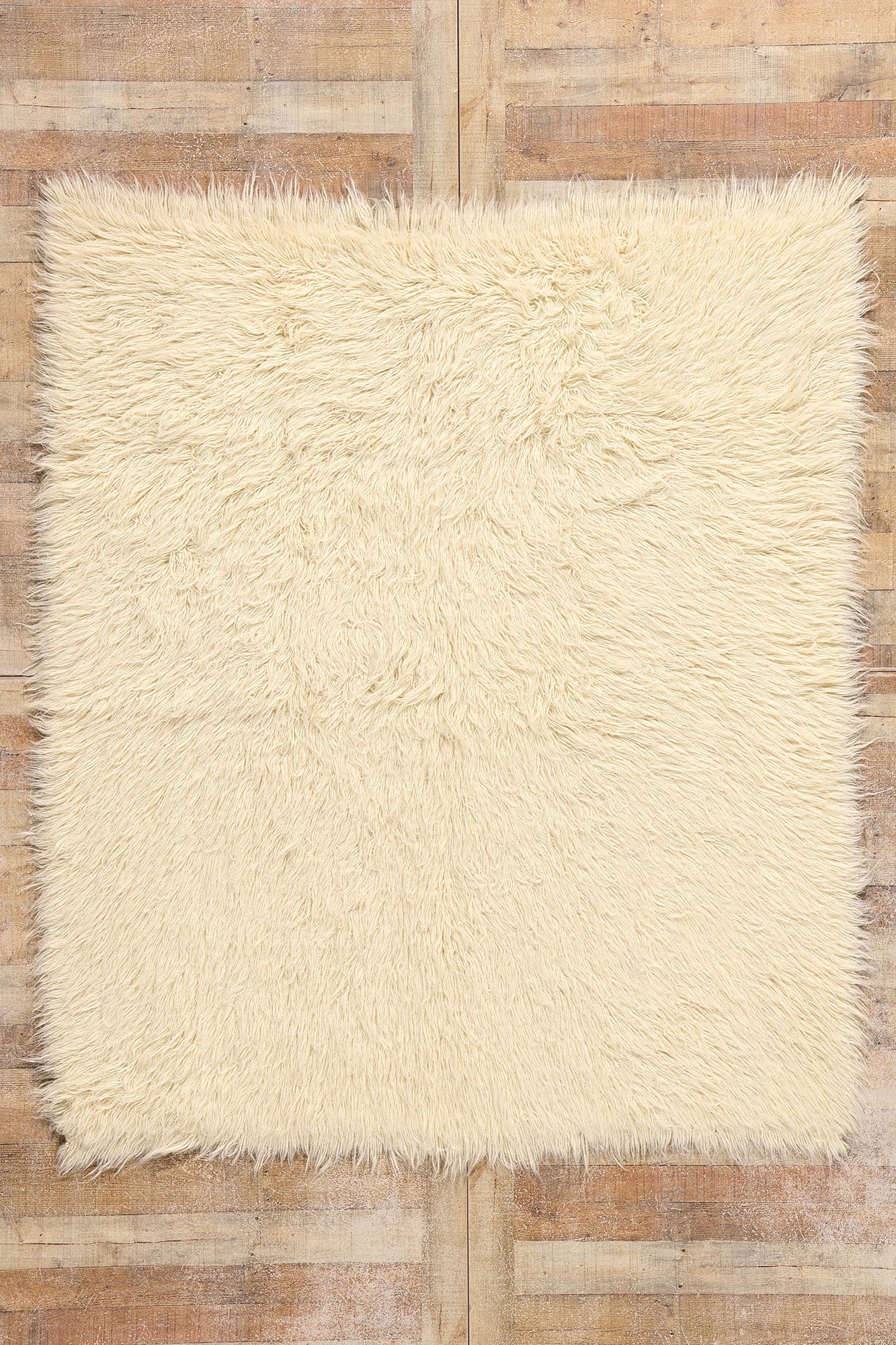 6 x 7 Vintage Greek Natural Flokati Rug 53946