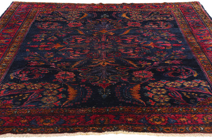 6 x 6 Antique Navy Blue Persian Lilihan Rug 77633